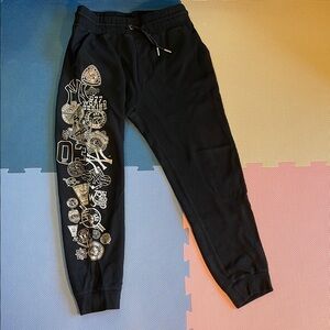 Black Joggers with Graphic Design